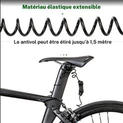 ROCKBROS Câble Antivol Casque Vélo Cadenas à Combinaison à 4 Chiffres Noir 1,5m -Magasin De Vélos cable antivol casque velo cadenas a combinaison a 4 chiffres noir 15m 3