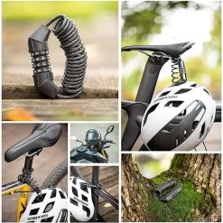 ROCKBROS Câble Antivol Casque Vélo Cadenas à Combinaison à 4 Chiffres Noir 1,5m -Magasin De Vélos cable antivol casque velo cadenas a combinaison a 4 chiffres noir 15m 6