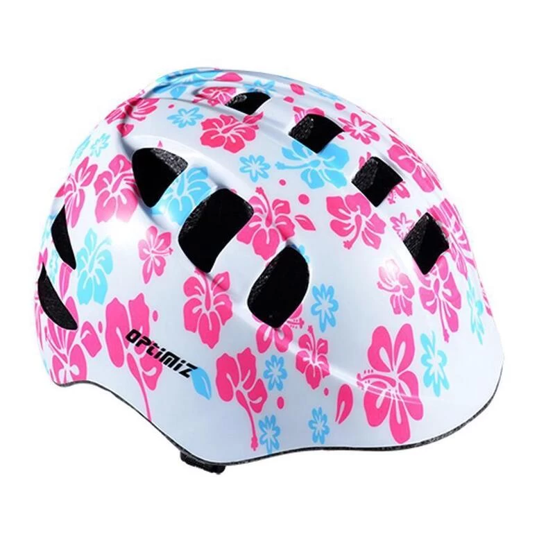 Casque Enfant Optimiz - Fleurs Blanc Rose Bleu - Extra Small 1 Casque Enfant Optimiz - Fleurs Blanc Rose Bleu - Extra Small