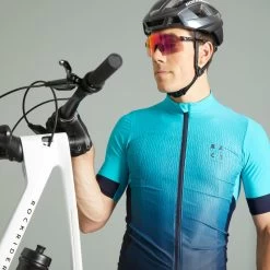 Rockrider Maillot MC VTT Race 720 Homme Turquoise -Magasin De Vélos maillot mc vtt race 720 homme turquoise 3