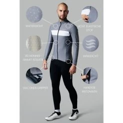 Maillot Vélo Route Hiver Homme - Imperméable & Coupe-vent – Vêtements Vélo -Magasin De Vélos maillot velo route hiver homme impermeable and coupe vent vetements velo 5
