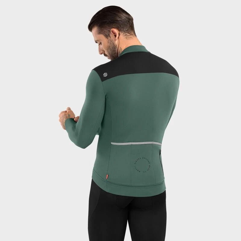 Maillot Vélo Thermique Homme Cyclisme M4 Volta Vert Armée 2 Maillot Vélo Thermique Homme Cyclisme M4 Volta Vert Armée – Image 2