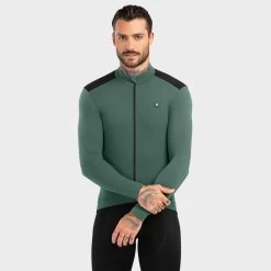 Maillot Vélo Thermique Homme Cyclisme M4 Volta Vert Armée