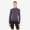 Rockrider Maillot Vélo VTT Cross Country Temps Frais Manches Longues Femme - Gris