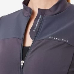 Rockrider Maillot Vélo VTT Cross Country Temps Frais Manches Longues Femme - Gris -Magasin De Vélos maillot velo vtt cross country temps frais manches longues femme gris 2